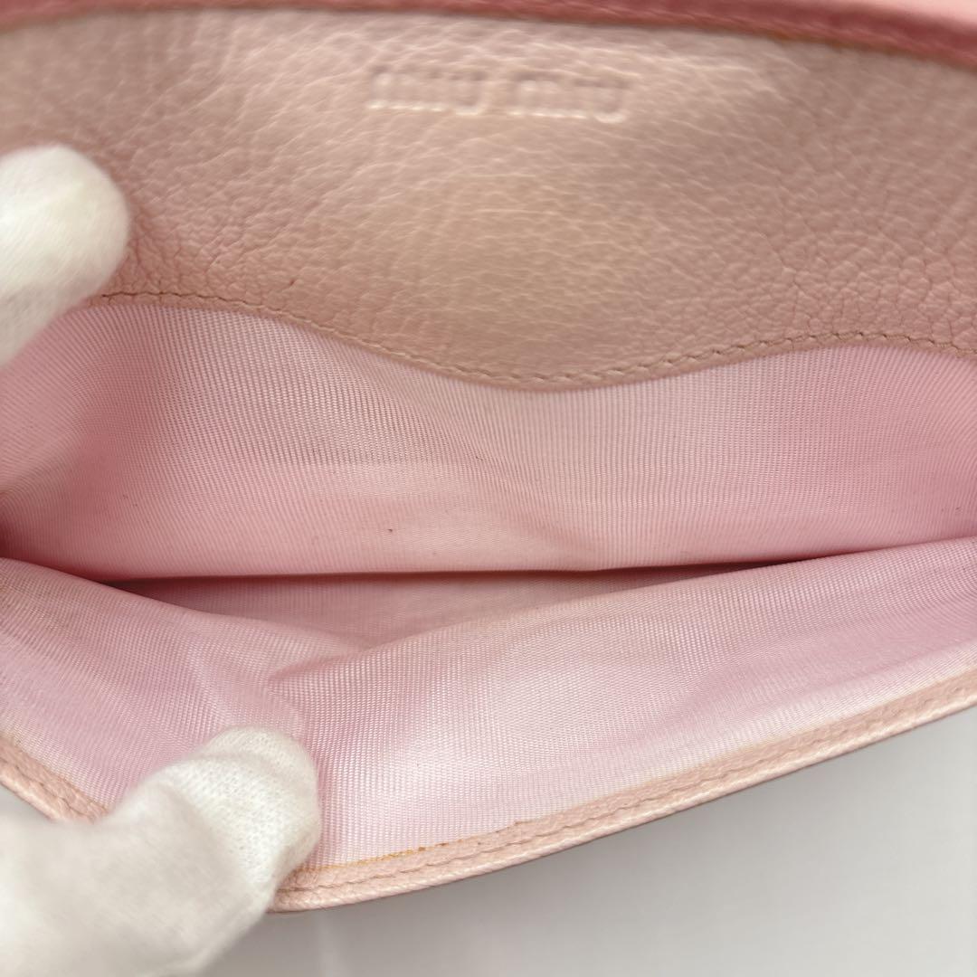 美品♡ミュウミュウ 長財布 マドラス フラップ バイカラー ピンク リボン