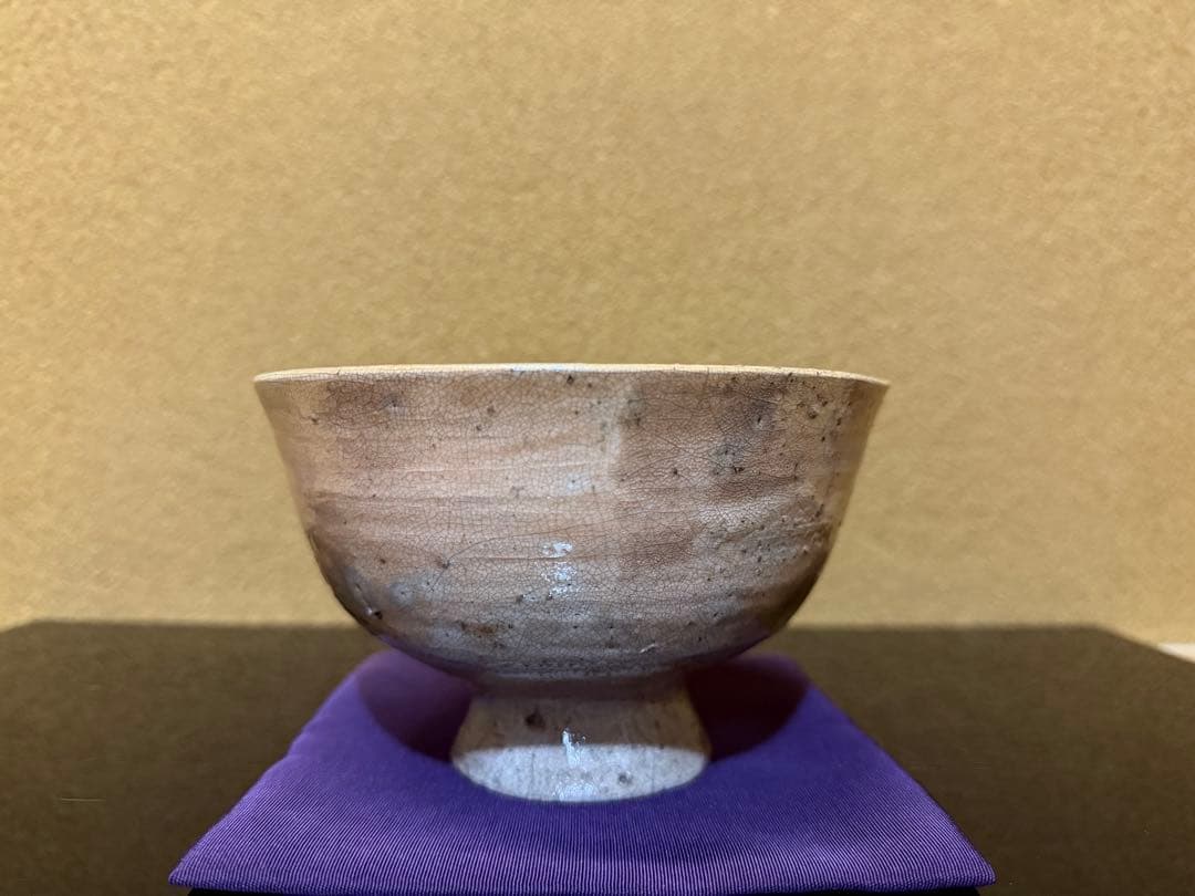 長春太山　窯変雨漏手高麗茶碗　「福鶴乃寿」　個展最高作品　共箱