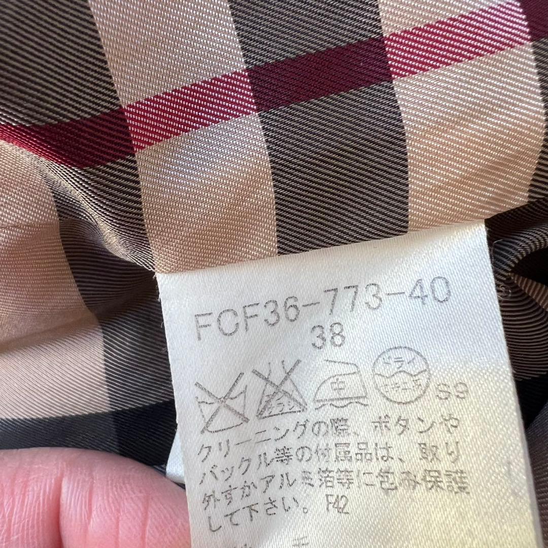 バーバリーブルーレーベル　ベルテッドコート　アルパカ　メガチェック　ノバチェック