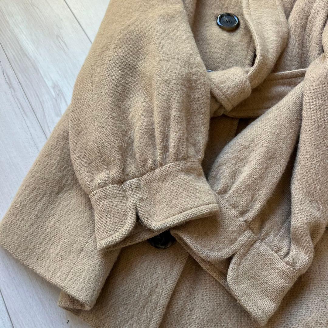 バーバリーブルーレーベル　ベルテッドコート　アルパカ　メガチェック　ノバチェック