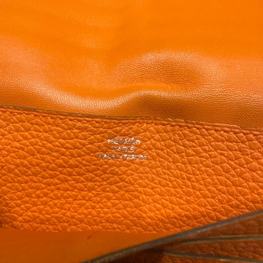 【最終値下しました】【美品】エルメス 長財布 ドゴンロング トゴ オレンジ