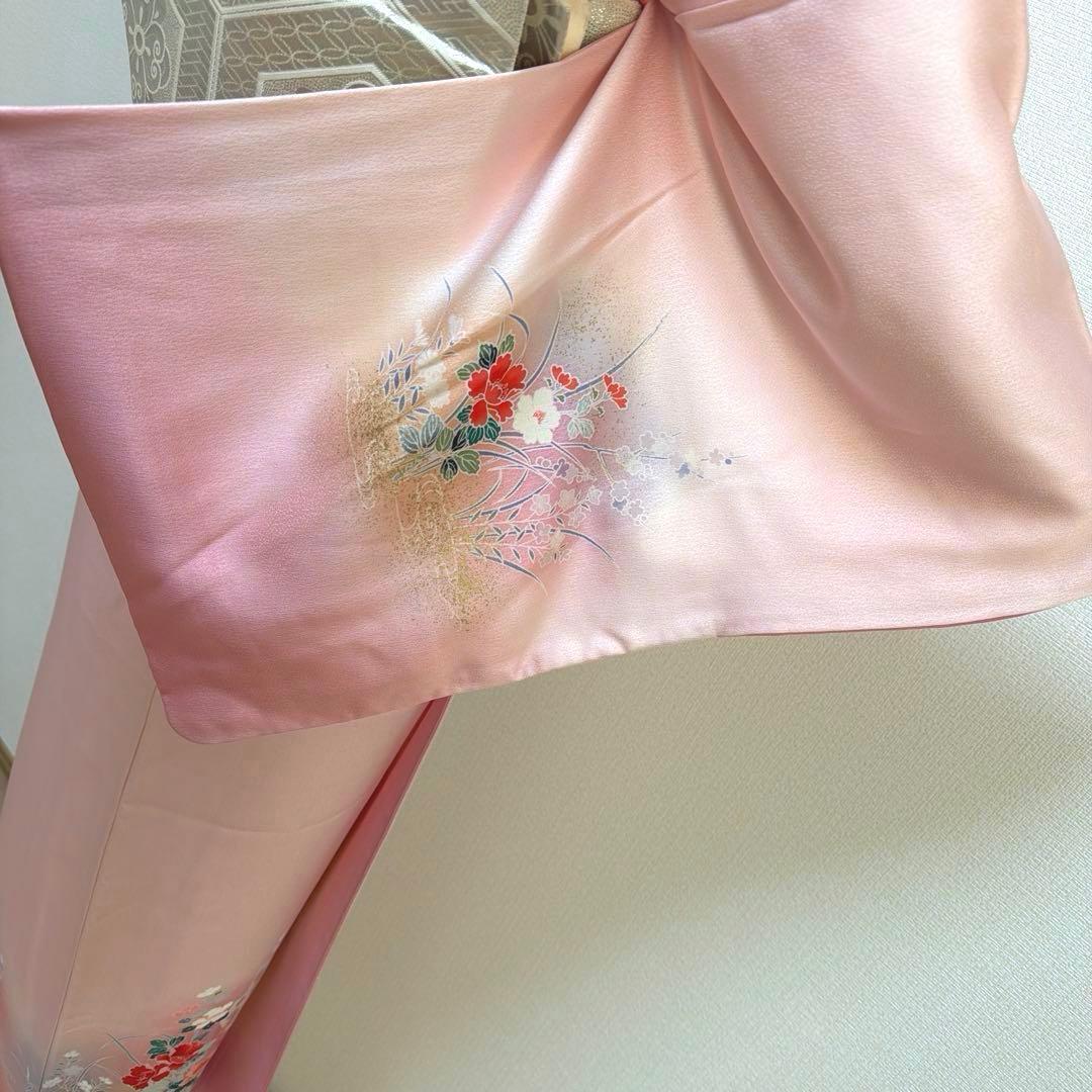 28 訪問着フルセット 正絹 ピンク 桃