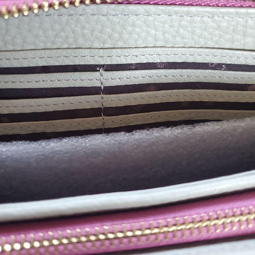 ☆未使用☆ペレボルサ☆L字ファスナー☆ピンクボルドー。