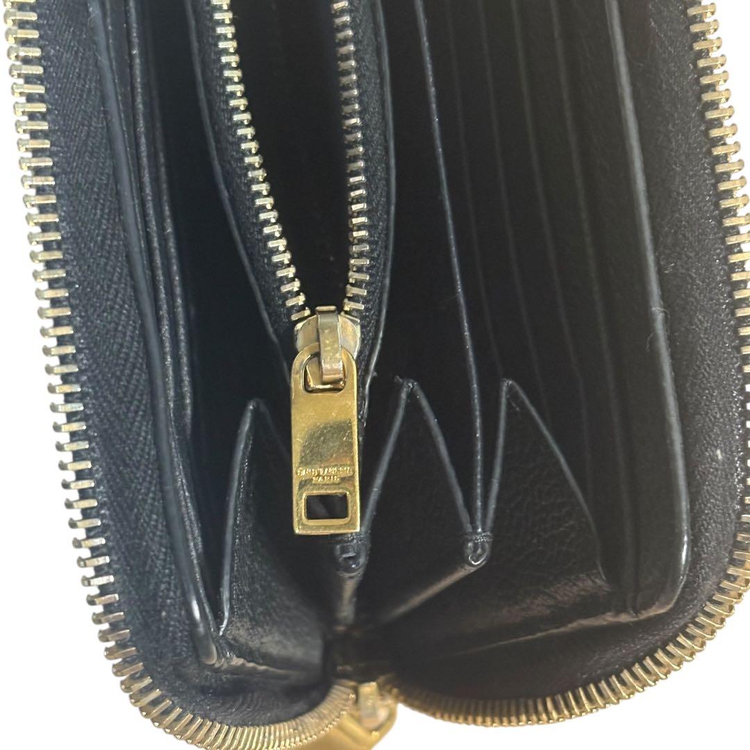 サンローラン 長財布 ラウンドファスナー カサンドラ YSL金具 黒