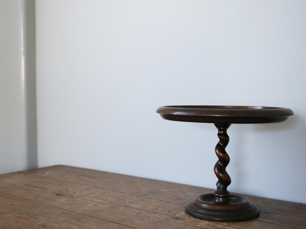 英国アンティーク木製コンポート/ケーキスタンド/コンポティエ/飾り棚(92-74