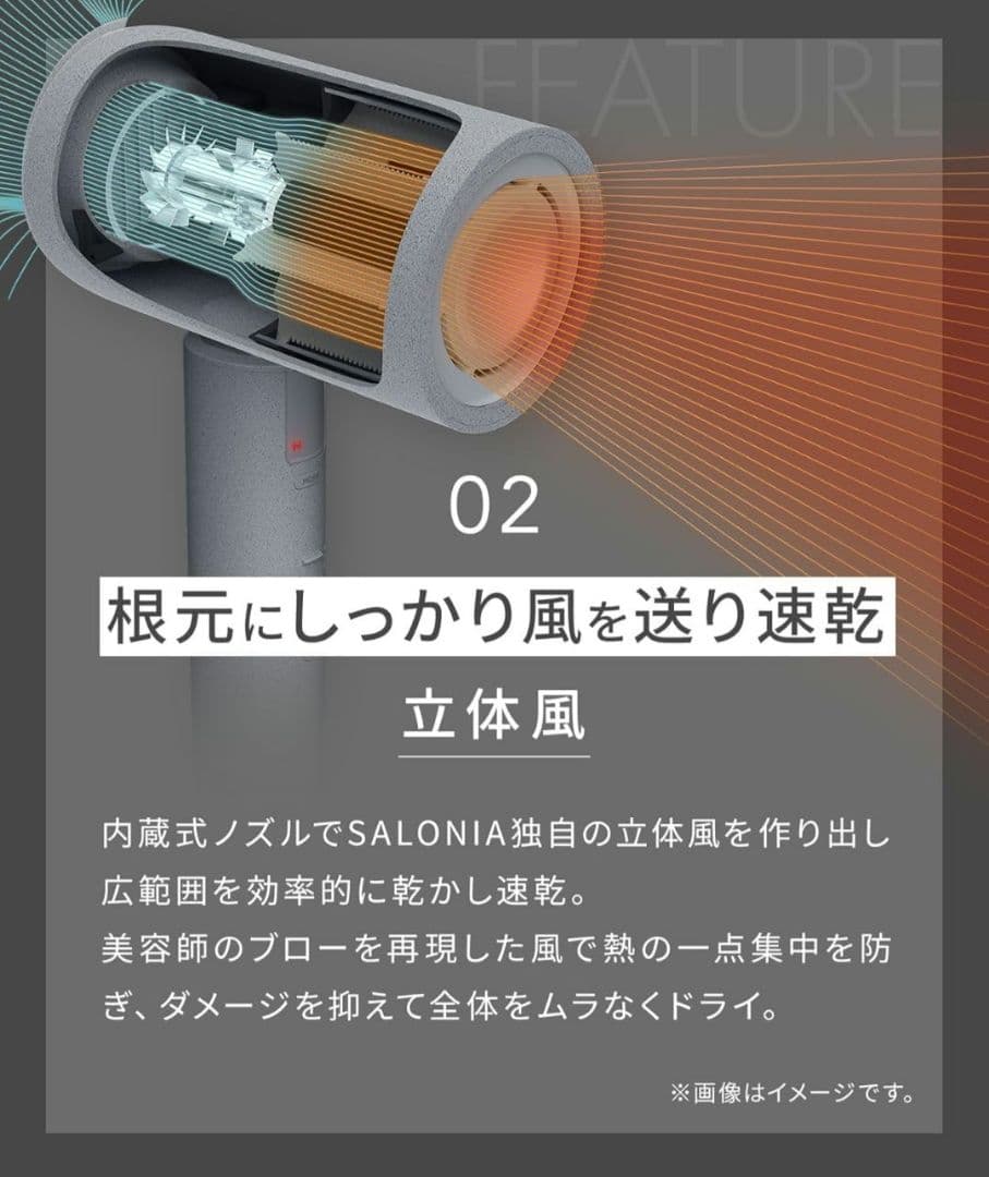 最上位モデル SALONIA ブラック ヘアドライヤー 速乾 うるおい