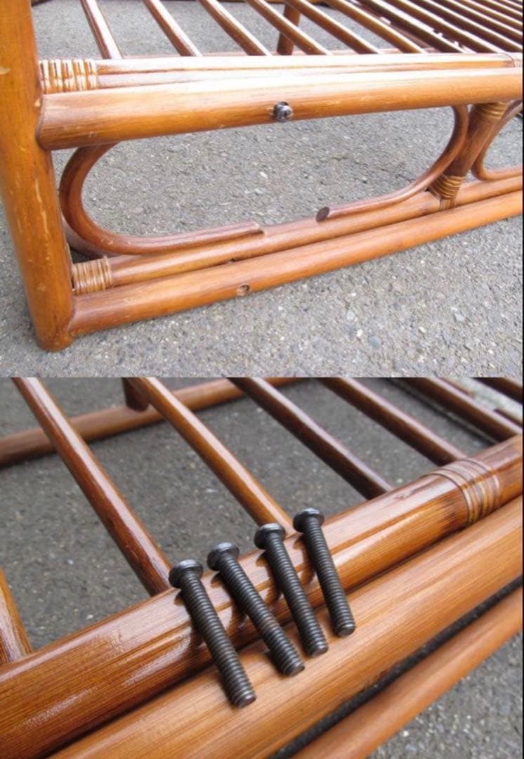 籐　ラタン　シングルベッド