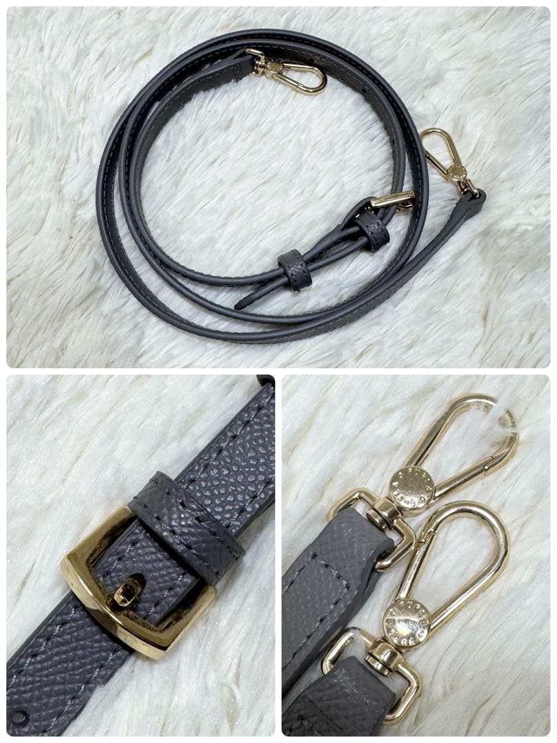 ✨未使用級✨フルラ クリオ ショルダーバッグ 2way 巾着 グレー レザー