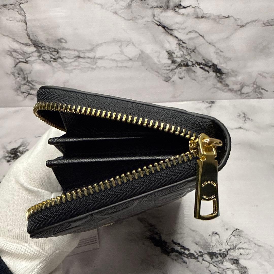 (未使用タグ付)大人気、コーチ、長財布、ラウンドジップ、オールレザー、エンボス