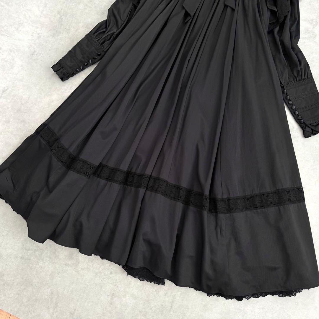 星箱works リリアンヌ姉妹 ロング 黒 無地 ロリィタ クラロリ レース