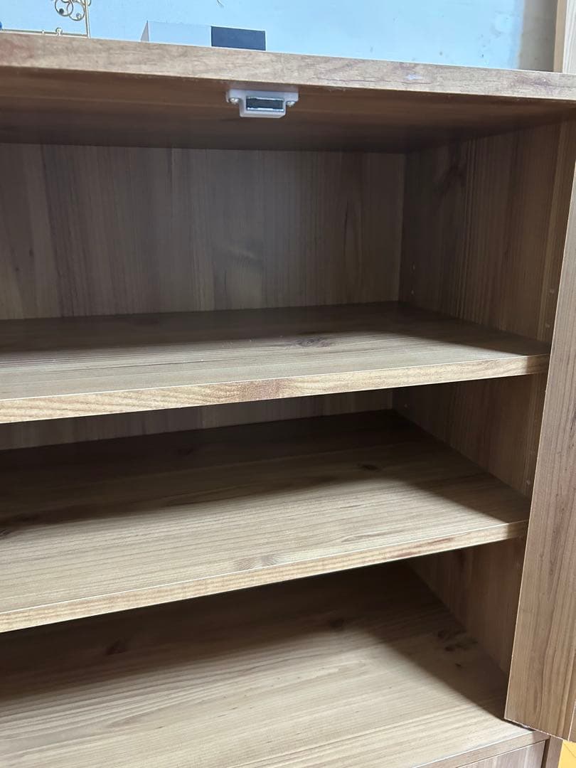 【美品】ガラスキャビネット 食器棚　ナチュラル　引き取り大歓迎 傷なし