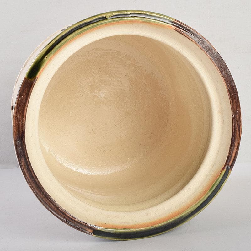 茶道具　人間国宝　荒川豊蔵作　織部　水指　共箱　M　R9156B