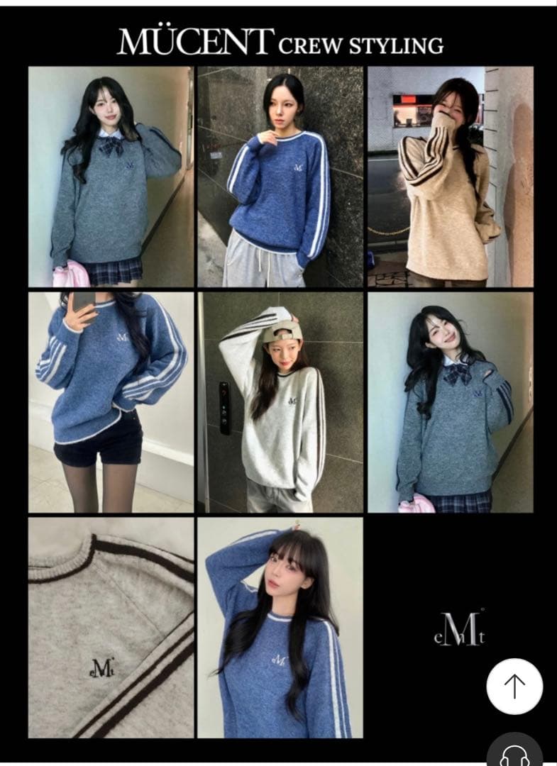 トップス MUCENT HERNE TRACK LINE LOOSE-FIT KNIT