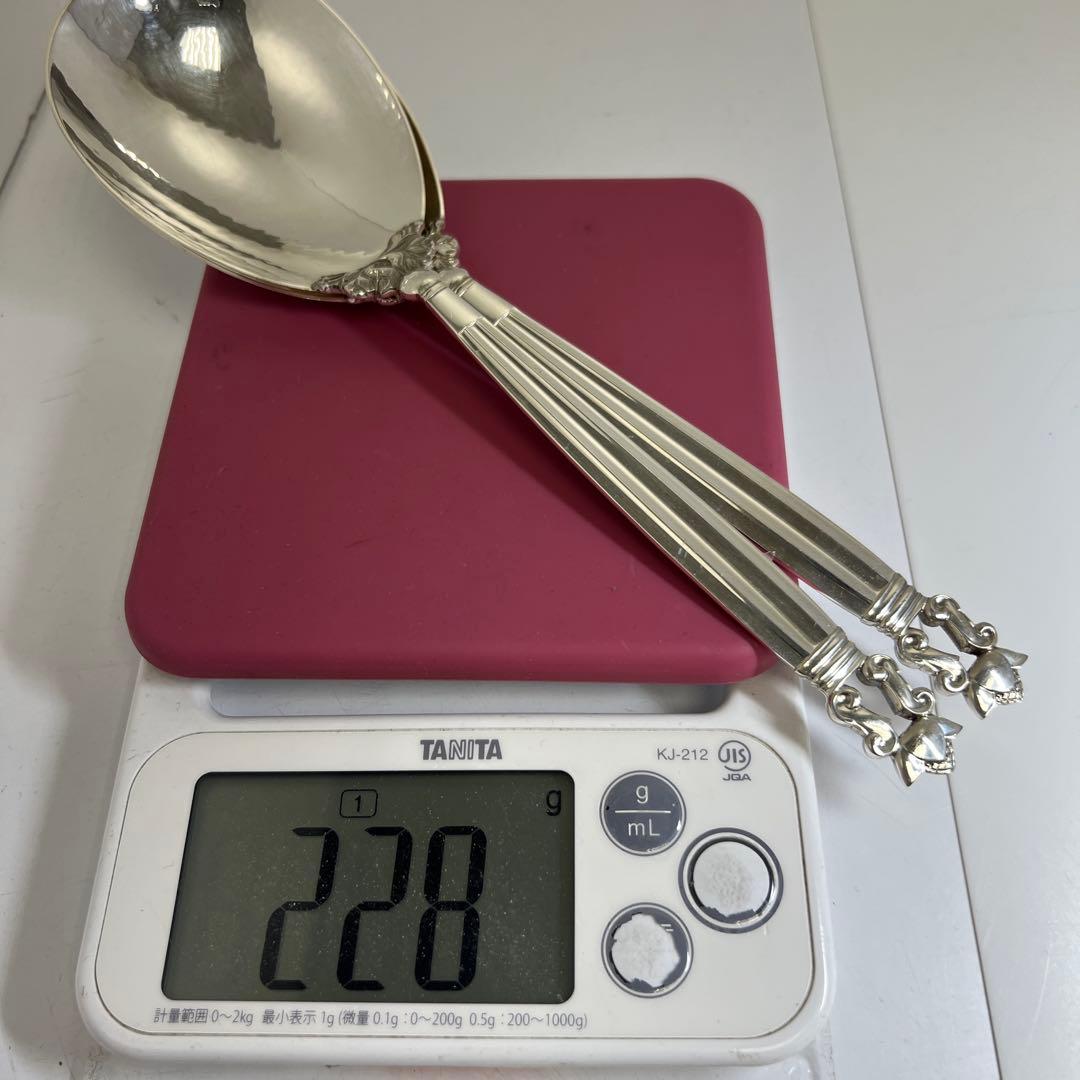 ジョージジェンセン　特大サービングスプーン2本228g東Y7-0917⭐︎2F