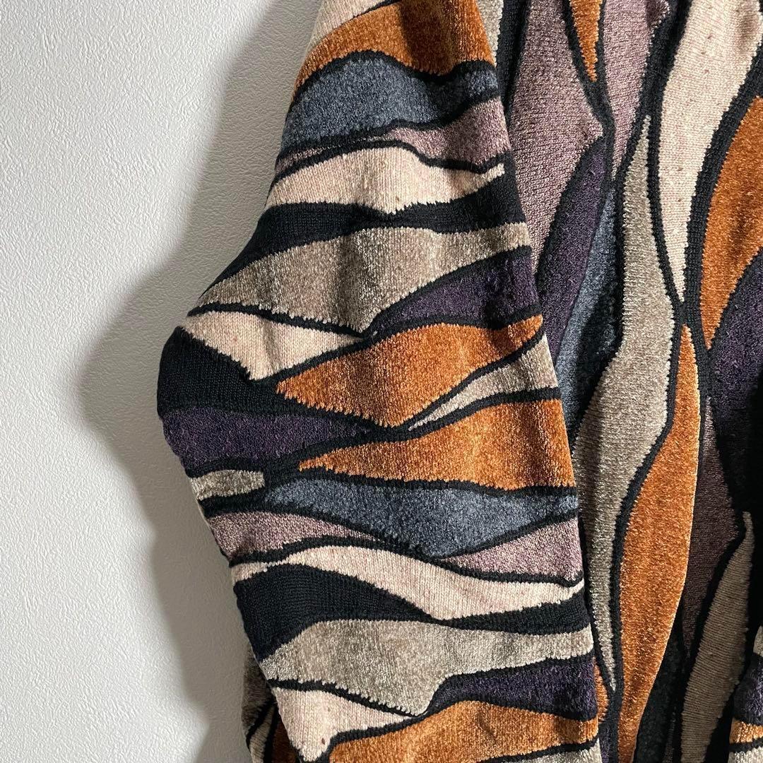 【個性派古着】レトロ CORSINI ITALIA 3Dニット L クージー風