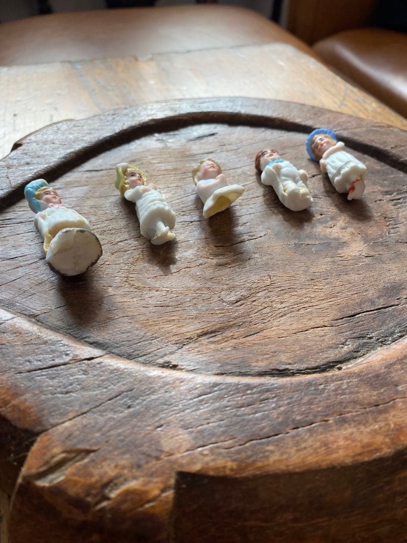 ドイツ　アンティーク　ミニ　ビスクドール　5体　陶器