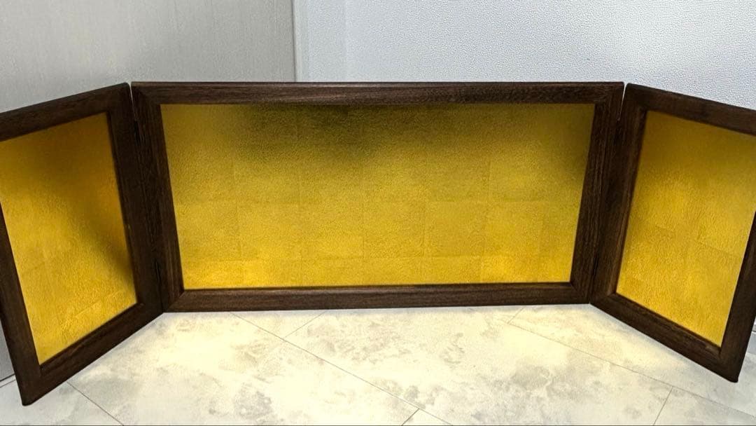 超美品　特大　お雛様　親王飾り用　総焼桐　①屏風金箔15号②飾台(竜鬢畳)40号