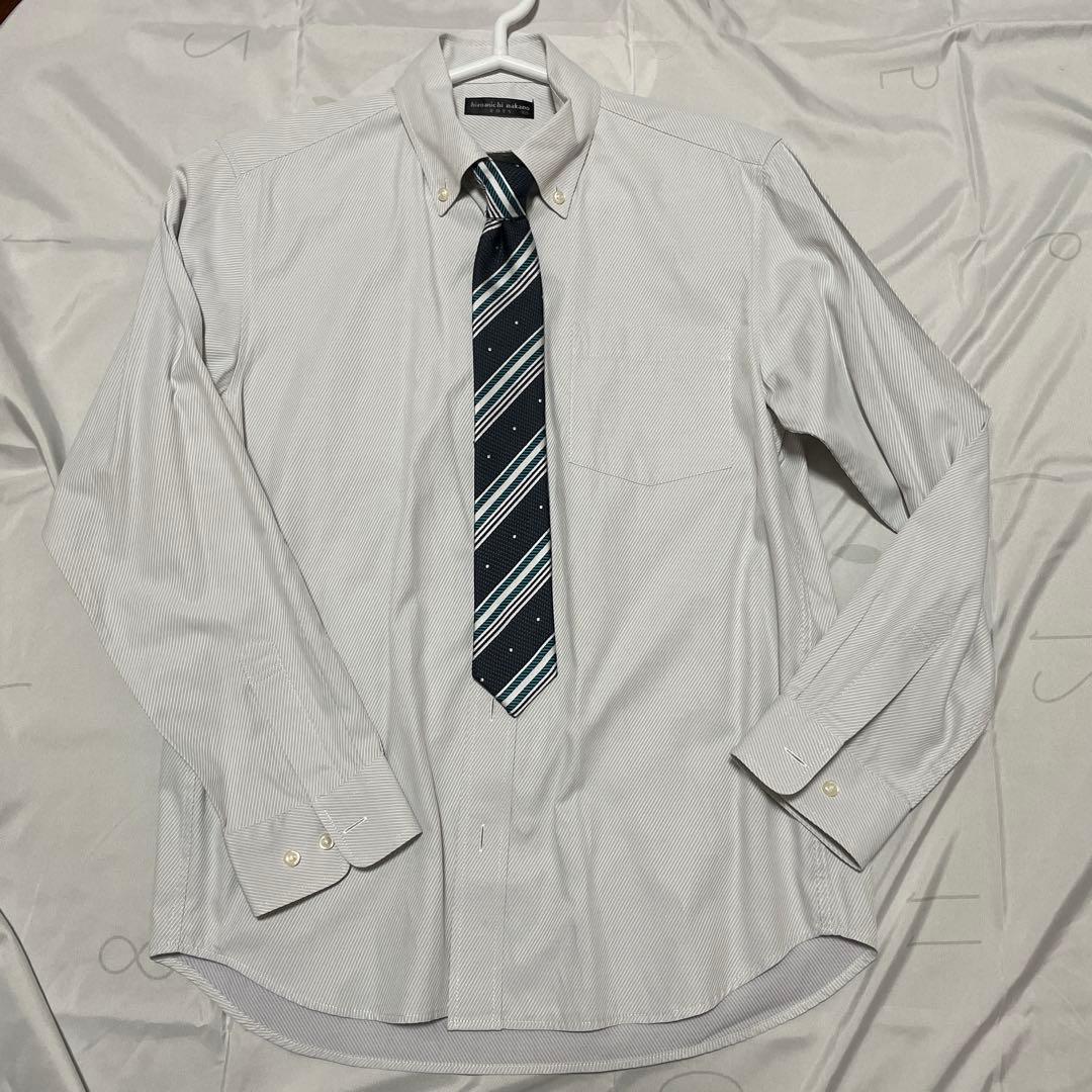 男の子 165cmフォーマルスーツ ネイビー シャツ・ネクタイ付き