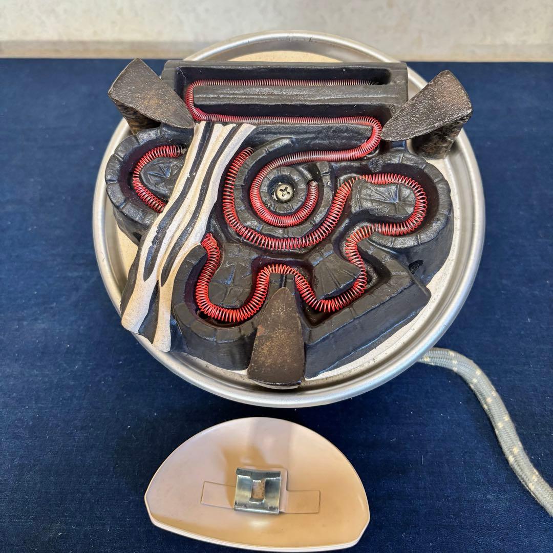 風炉 茶釜 電熱器 畠春齋造 筒釜 面取風炉 野々田電熱器 敷板 茶道具