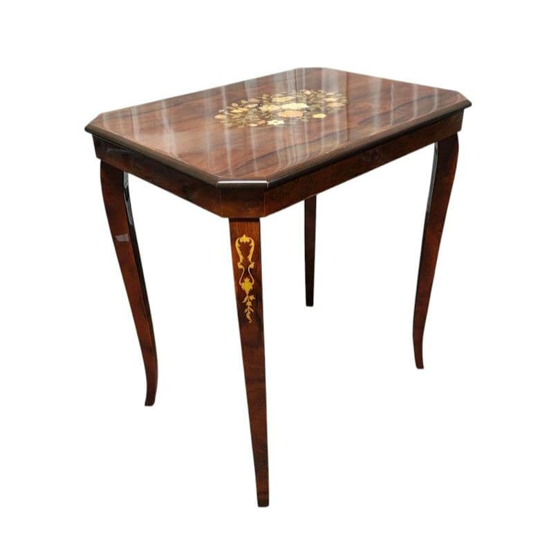 象嵌 猫脚サイドテーブル/飾り台/花台 アンティーク