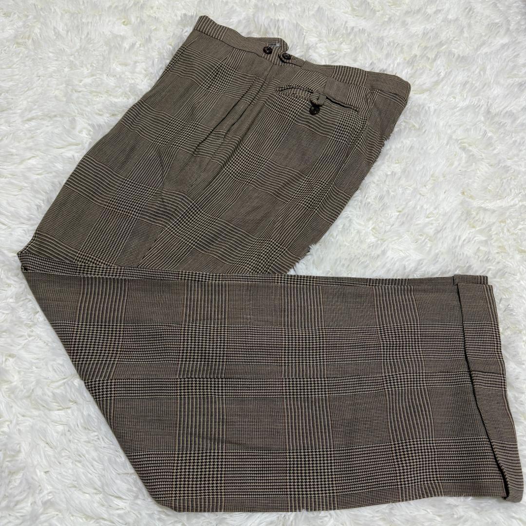 ラルフローレン　ヴィンテージセットアップ　グレンチェック　ベージュ　ブラウン系