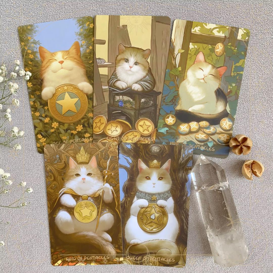 【正規品タロットカード】キュートな癒し系✨太っちょ猫ちゃんたちのタロットデッキ