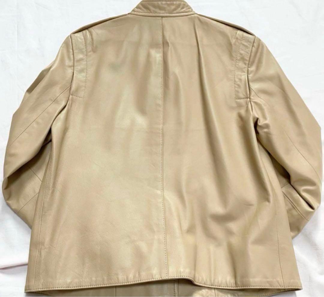 【激安✨️】theory 本革 ジャケット ベージュ 定価98000円 セオリー
