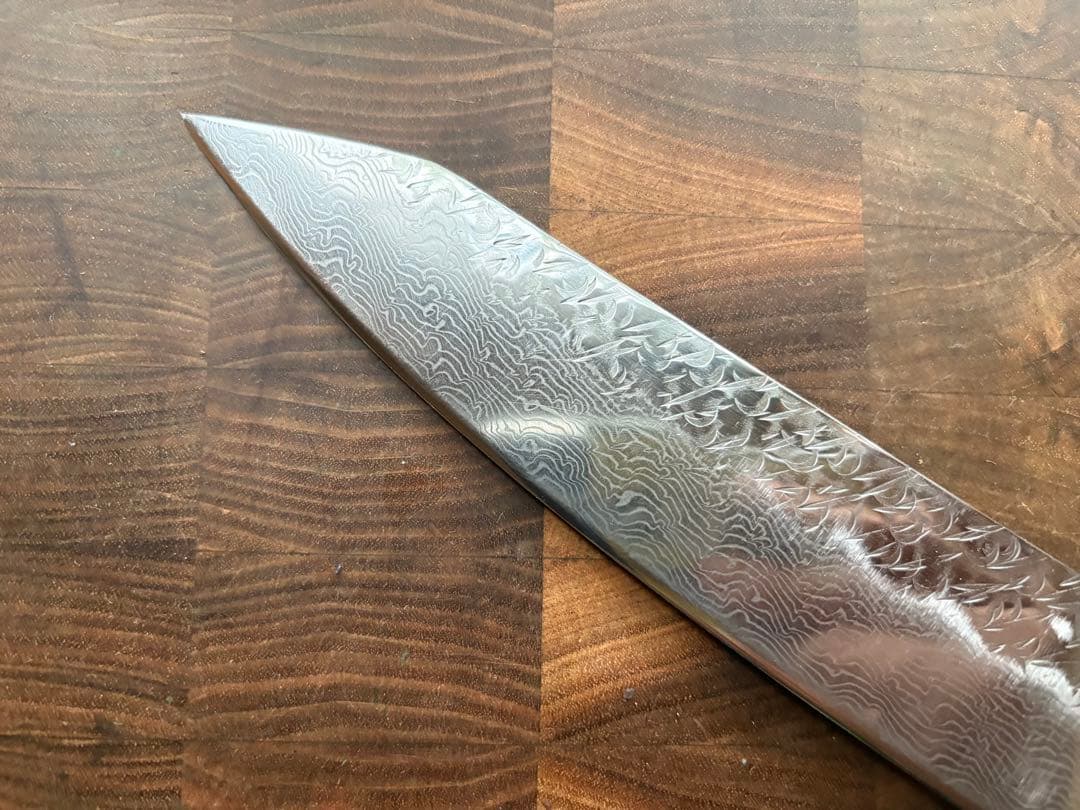 二唐刃物　SPG STRIX 切付　牛刀　200mm 包丁槌目　ダマスカス