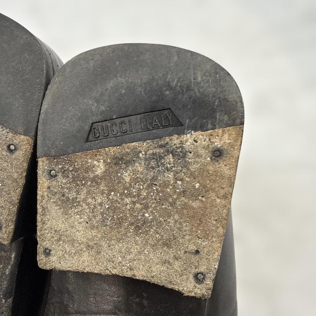 グッチGUCCI レザーブーツ　ブラック　イタリア製　サイズ44