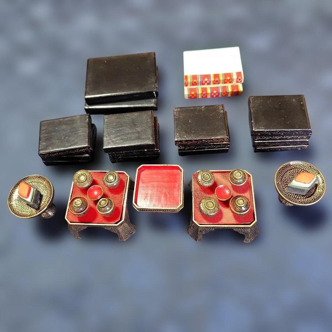 【古い】ミニチュア雛人形セット( 土人形)