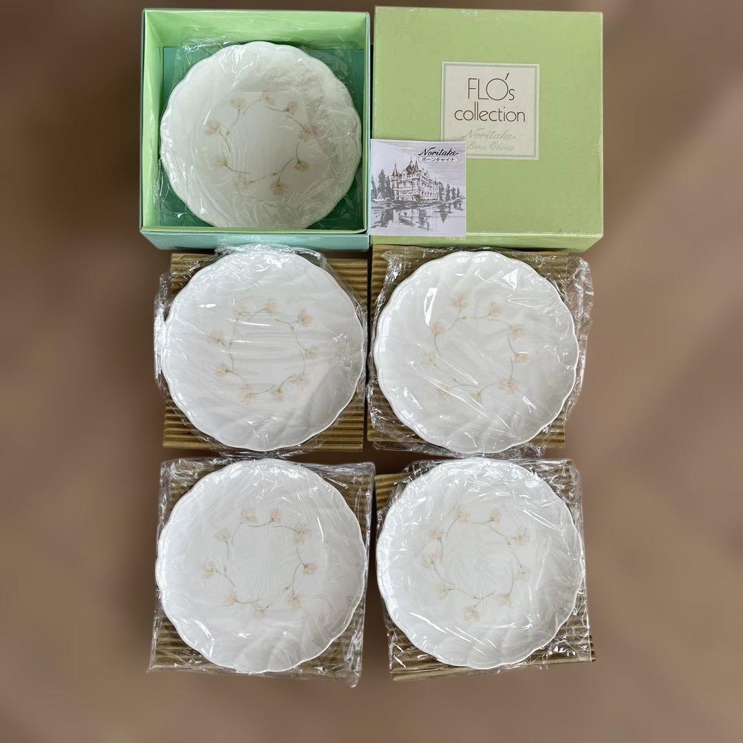 新品未使用：FLO's collection 花柄 ケーキ皿5枚セット ノリタケ