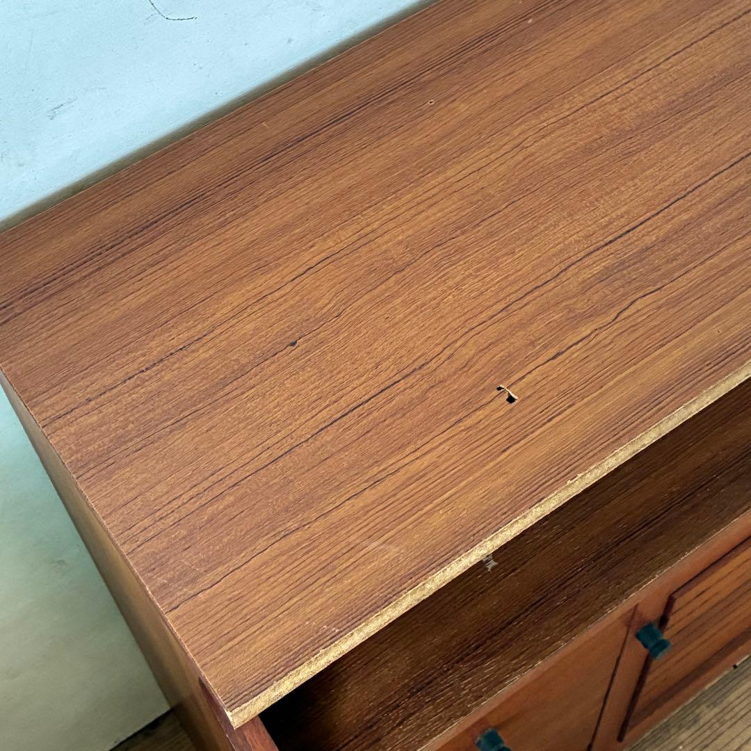 国産ヴィンテージ チーク突板 引出し ミニチェスト 収納 サイドボード