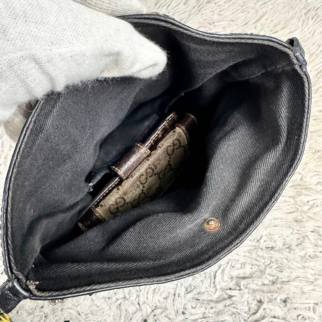 美品 メゾンマルジェラ レザー 2WAY ショルダーバッグ チェーン 5ac 黒