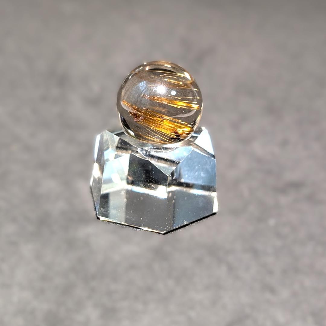 一点物 タイガータイチンルチルスフィア 18ミリ クリスタル台座 最強金運