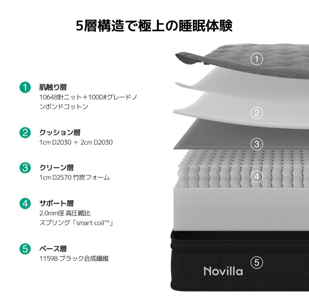 新品‼️マットレス ポケットコイル 極厚 厚さ静音体温調節 抗菌防臭 シングル