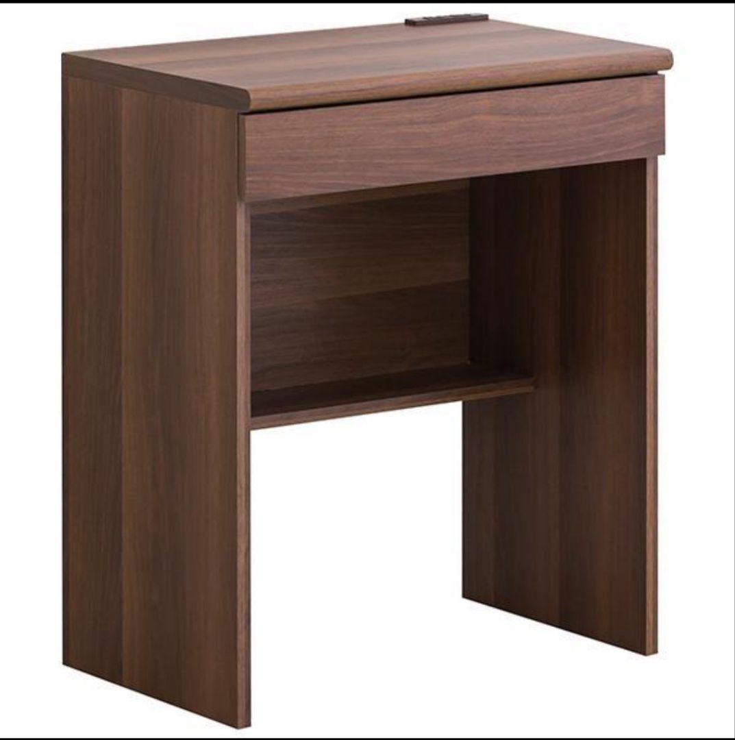 ダークブラウン 【パソコンデスク 引き出し】、コンセント、引き出し付き