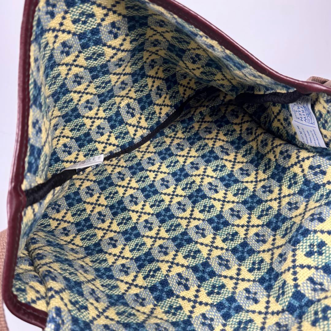 極美品 A4収納 ネペンテス メッセンジャーバッグ ウール レザー ネイビー