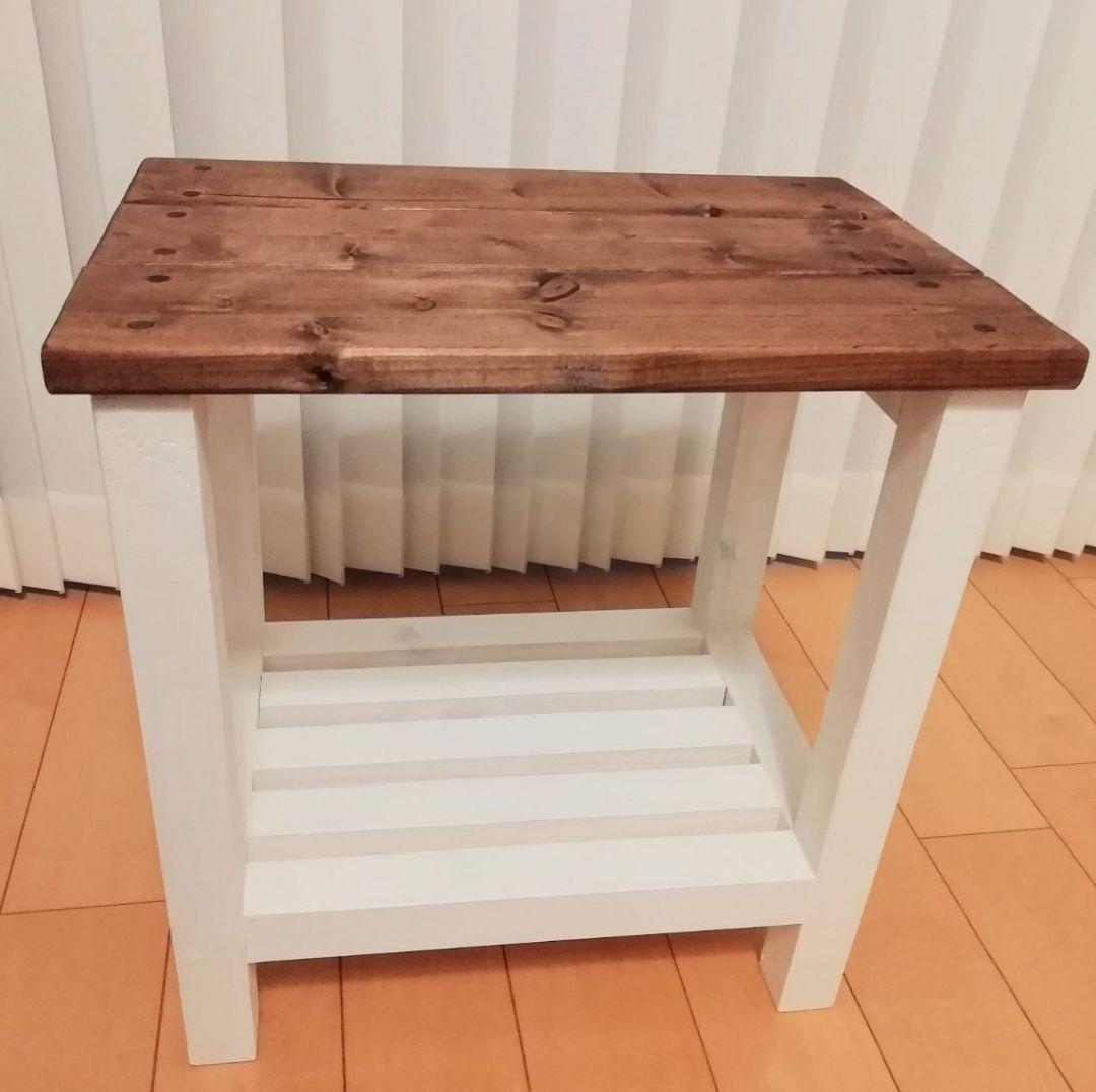 スツール/木製/飾り棚/椅子/ホワイト【送料込み】