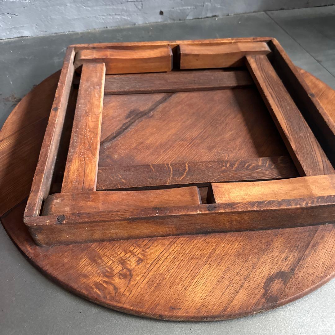 瞬間的お値下げ‼️ヴィンテージ　木製円形座卓 ダークブラウン