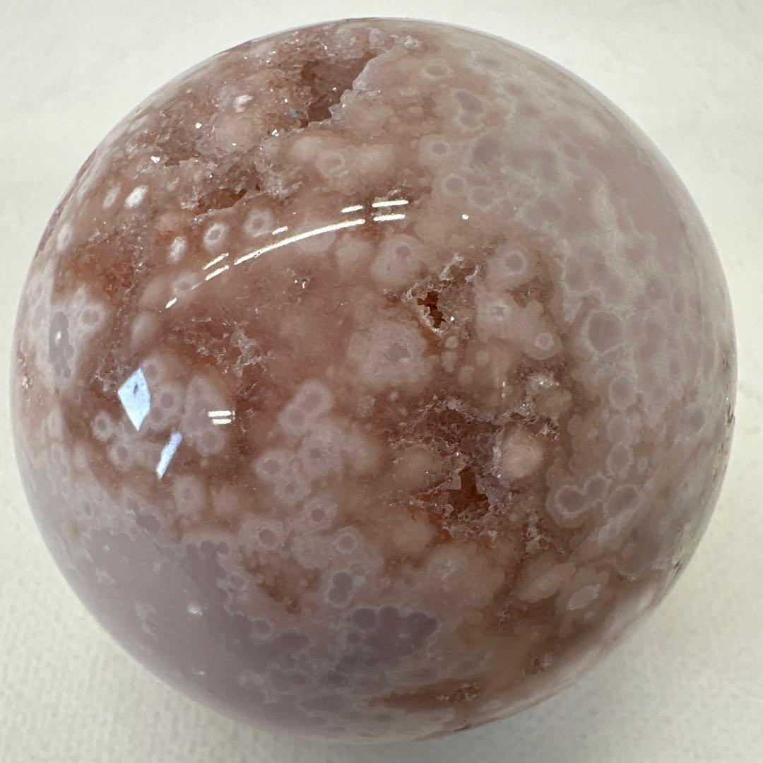 ピンクアメジスト　フラワーアゲート　笑口　ジオード　スフィア　丸玉