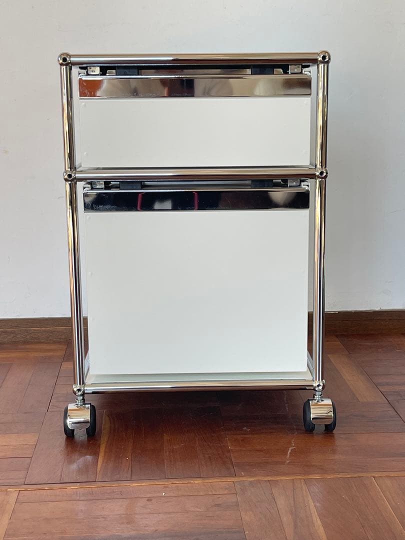 USM ハラー システム 2段 ロールボーイ ピュアホワイト デスク ワゴン 2