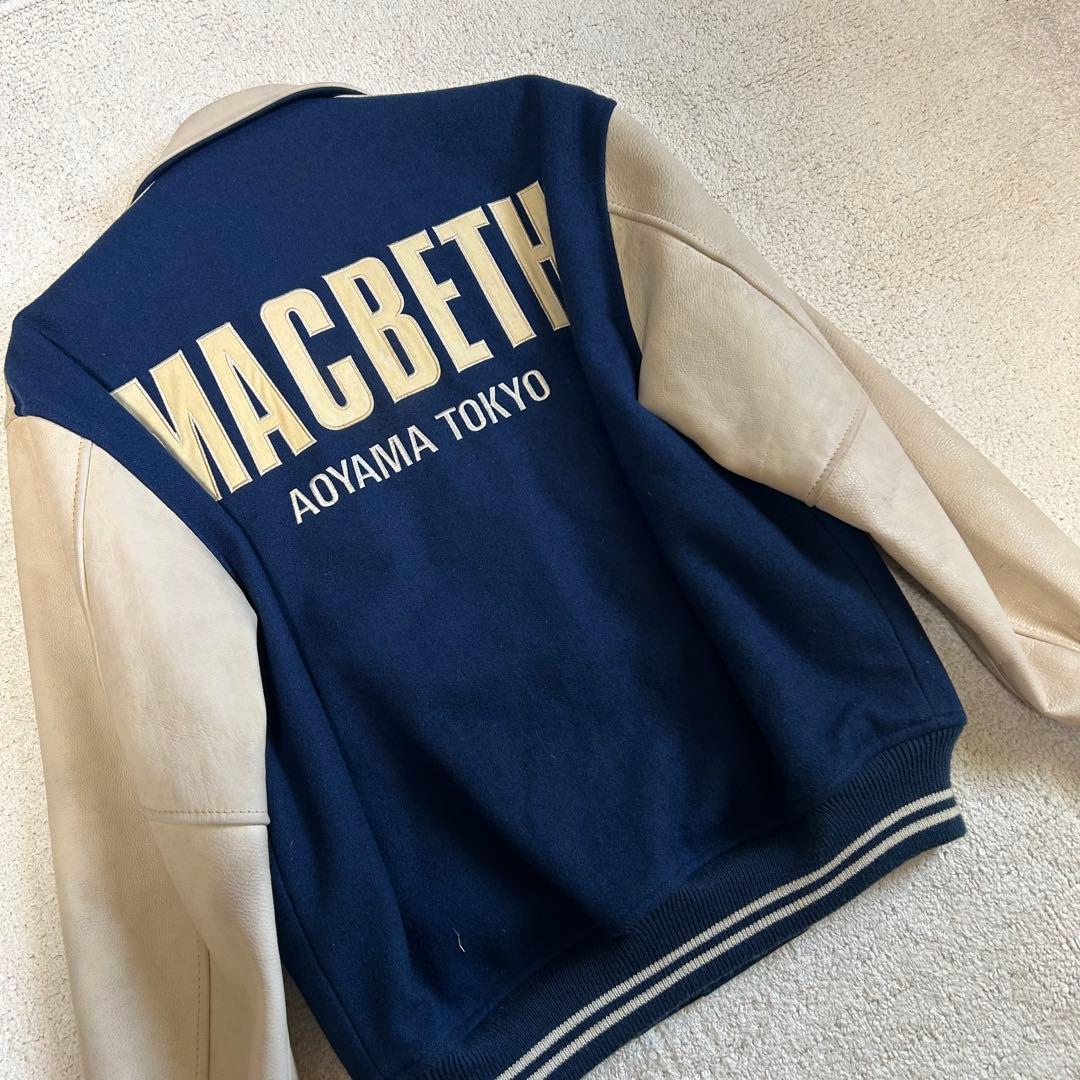 MACBETH マクベス 袖革スタジャン　AOYAMAモデル　90年代　Lサイズ