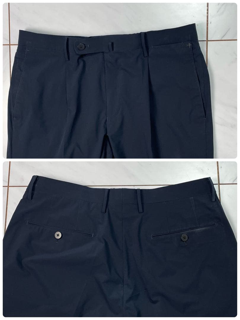 +CLOTHET 春夏セットアップ ポリエステル easy 伸縮 紺 上2 下3