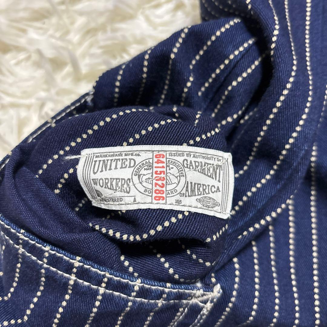 MARKAWARE ネイビー ストライプ カバーオール 金ボタン