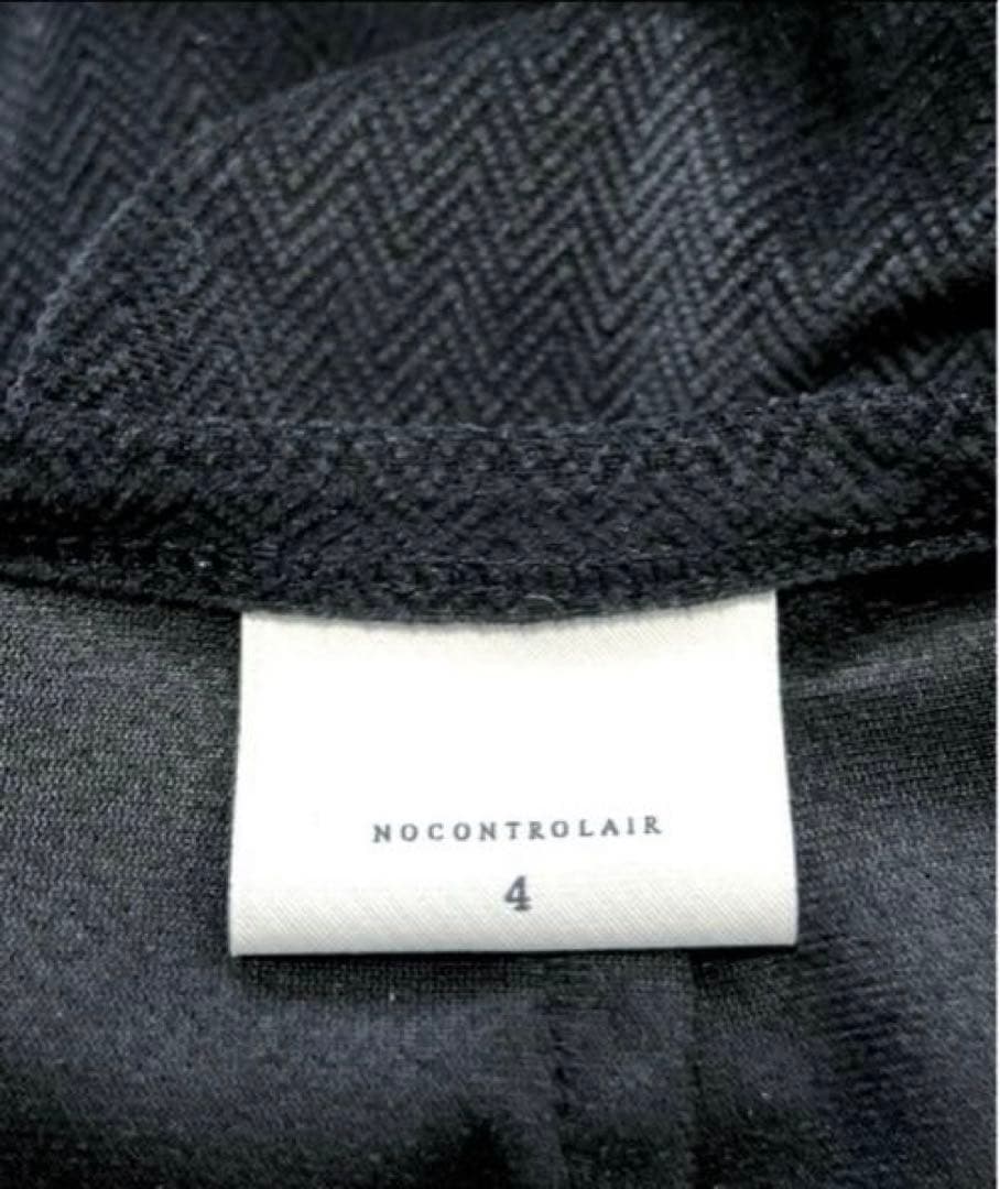 【美品】NO CONTROL AIR ヘリンボーン クルーネックプルオーバー 黒