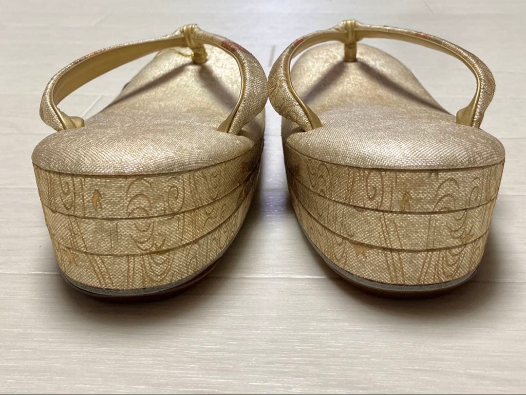 《未使用》キンワシ　草履バッグセット　ゴールド　23.5