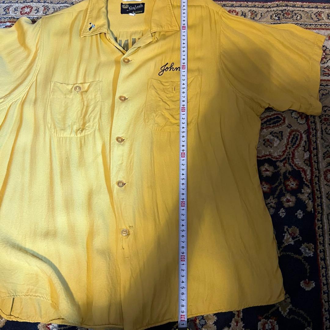 50s king louis 黒タグ ボーリングシャツ レーヨン