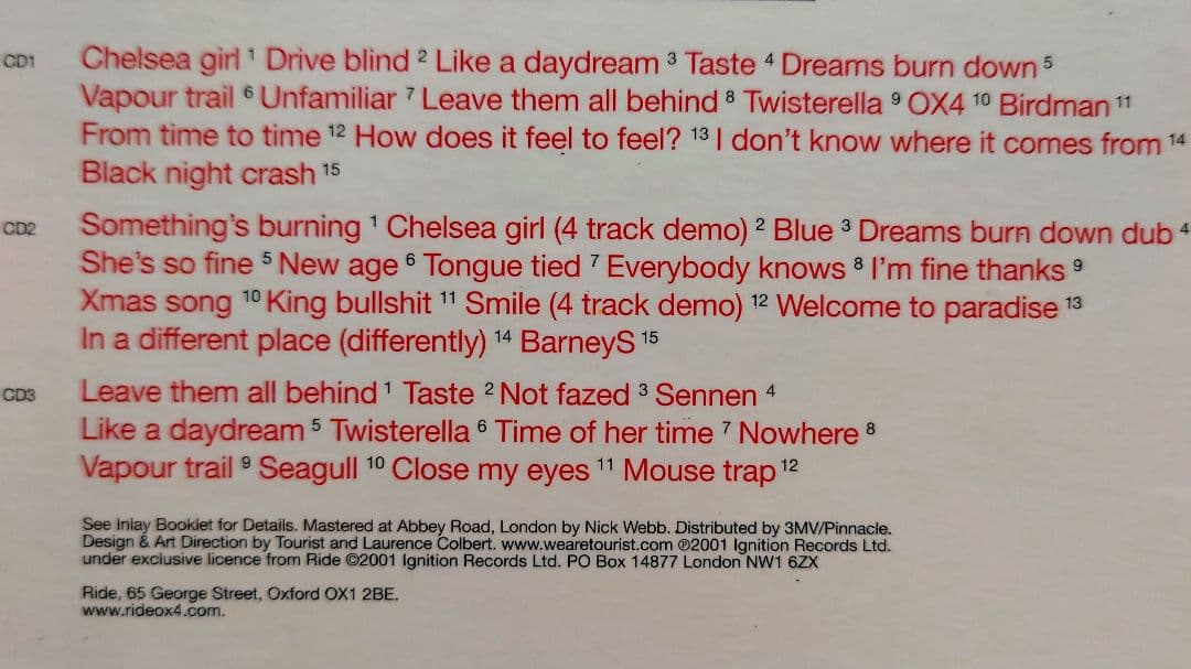 洋楽 RIDE / OX4 BOX SET (+BONUS/3CD)