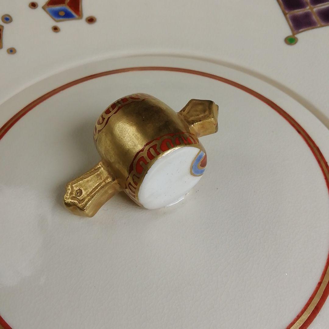 Ｔ９２５　水指　『色絵　宝尽文』『砂金袋　水指』『鳴滝窯　橋本城岳 造』　共箱