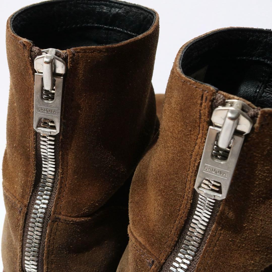 KADOYA エレファンタス バックジップブーツ スエード ビブラムソール E